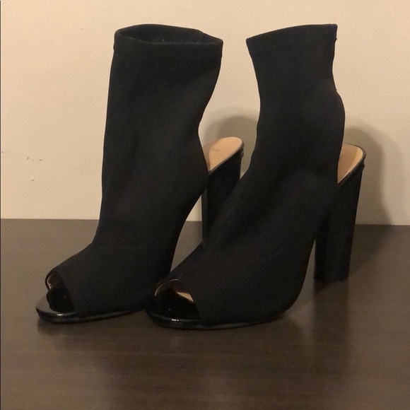 Black Peeptoe Booties - Picture 3 of 3